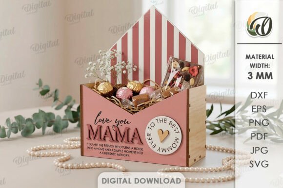 Download 3D Mother's Day Gift Box Laser Cut - Mother Collection