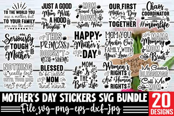 Download Mother's Day Stickers SVG Bundle - Mother Collection