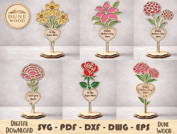 Download Mother’s Day Flower Laser Cut File - Mother Collection